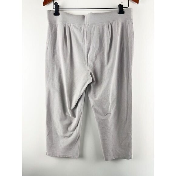 Eileen Fisher Sz S Crepe Pull On Stretch Elastic Waist Cropped Pants Grey - Picture 3 of 6